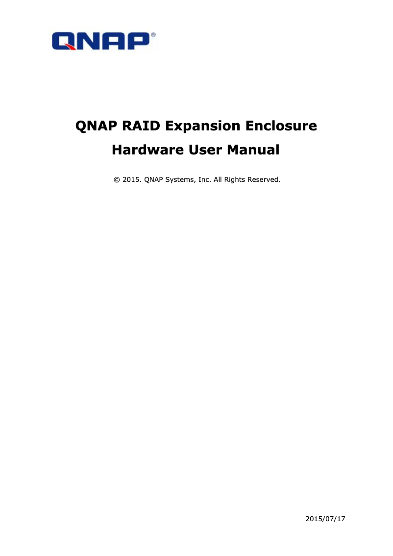 Page n°1 - Manuel utilisateur QNAP REXP-1220U-RP