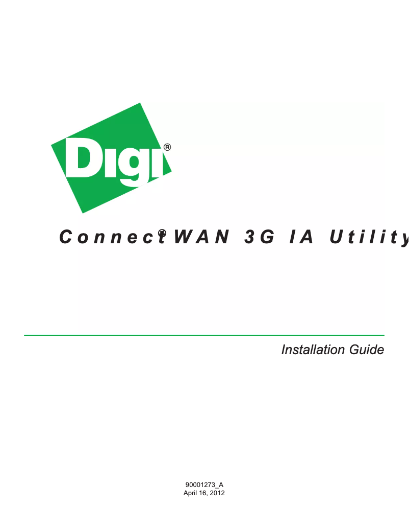 Page n°1 - Manuel utilisateur Digi Connect WAN 3G IA