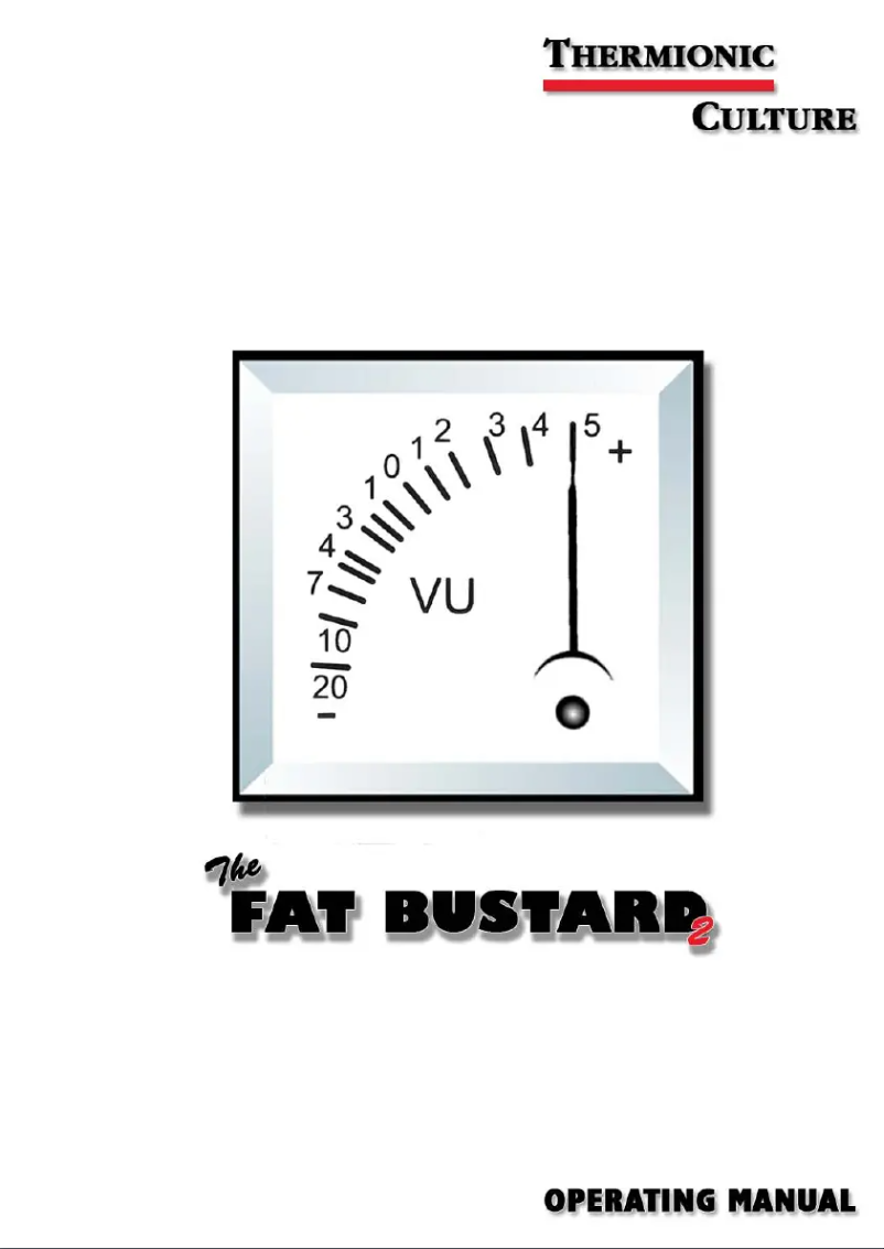 Page 1 de la notice Manuel utilisateur Thermionic Culture The Fat Bustard