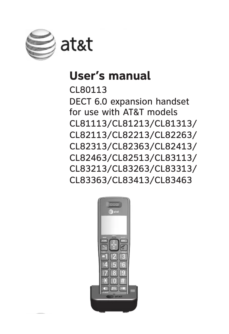 Página 1 del manual Manual de usuario AT&T CL80113