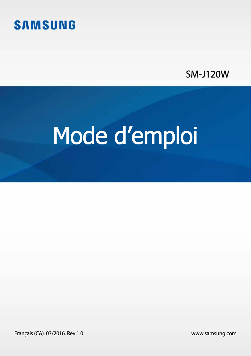 Image de la première page du manuel de l'appareil Galaxy J1