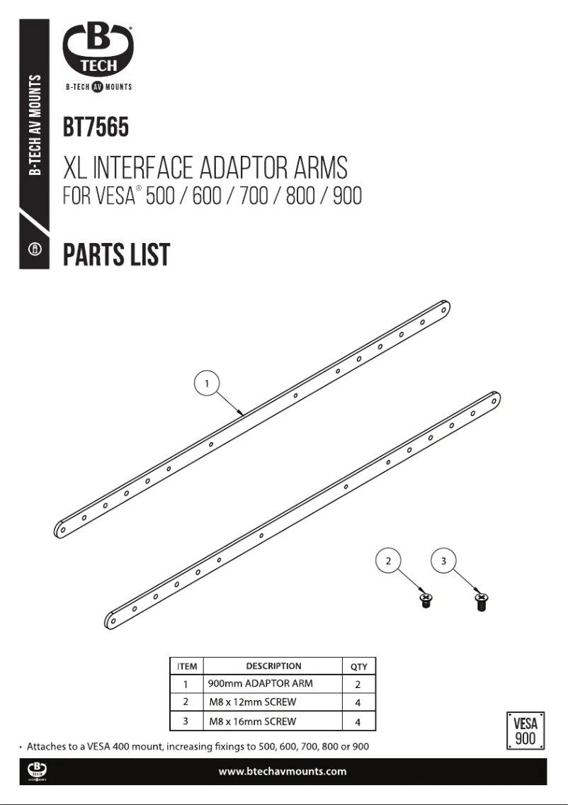 Page 1 de la notice Manuel utilisateur B-Tech BT7565