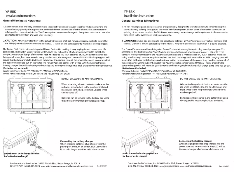 Image de la première page du manuel de l'appareil YP-BBK