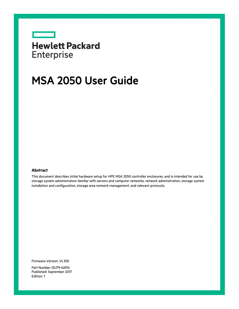 Página 1 del manual Manual de usuario HP MSA 2052