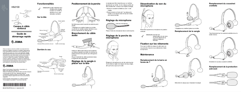 Page 1 de la notice Manuel utilisateur Zebra HS2100