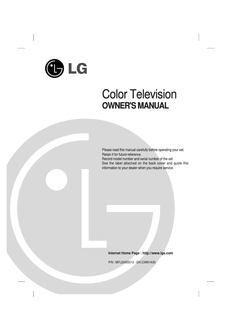 Image de la première page du manuel de l'appareil 21FU6RLG