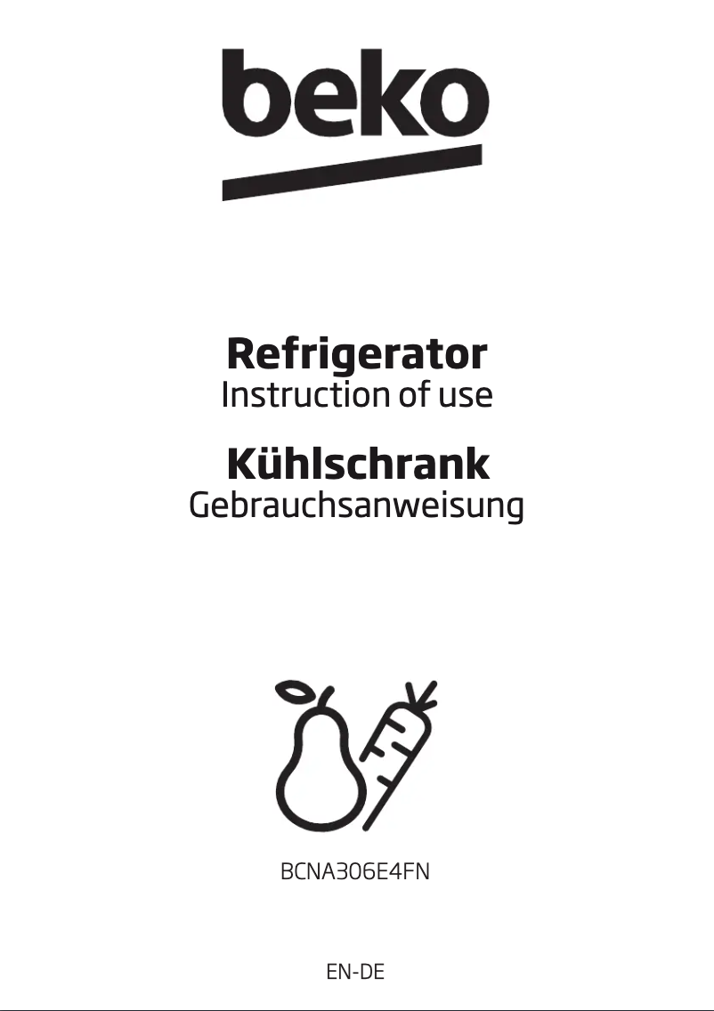 Page n°1 - Manuel utilisateur Beko BCNA306E4FN
