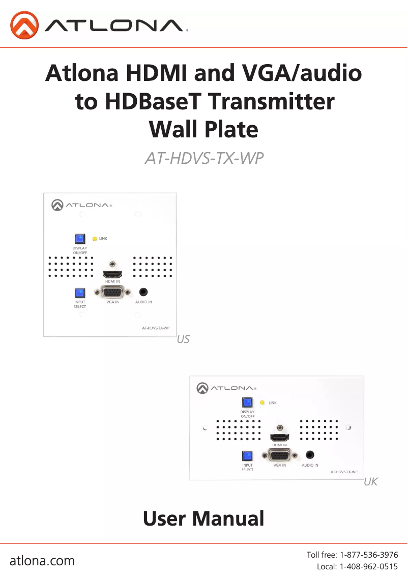 Image de la première page du manuel de l'appareil AT-HDVS-TX-WP