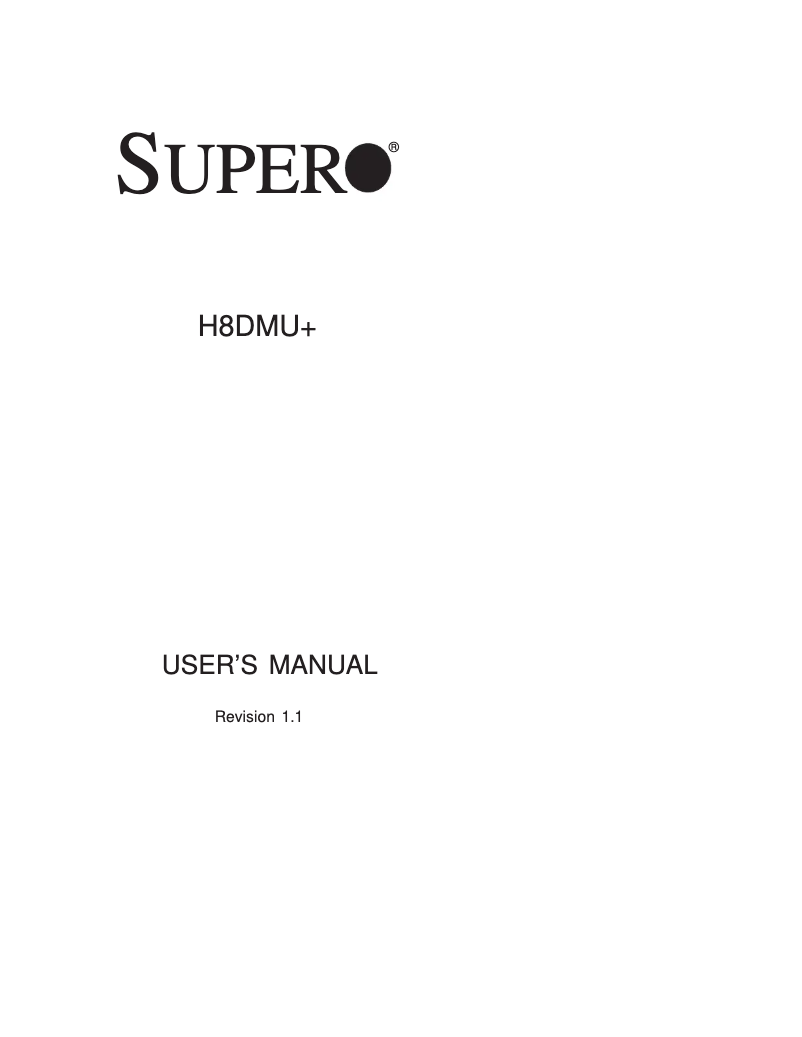 Image de la première page du manuel de l'appareil H8DMU+