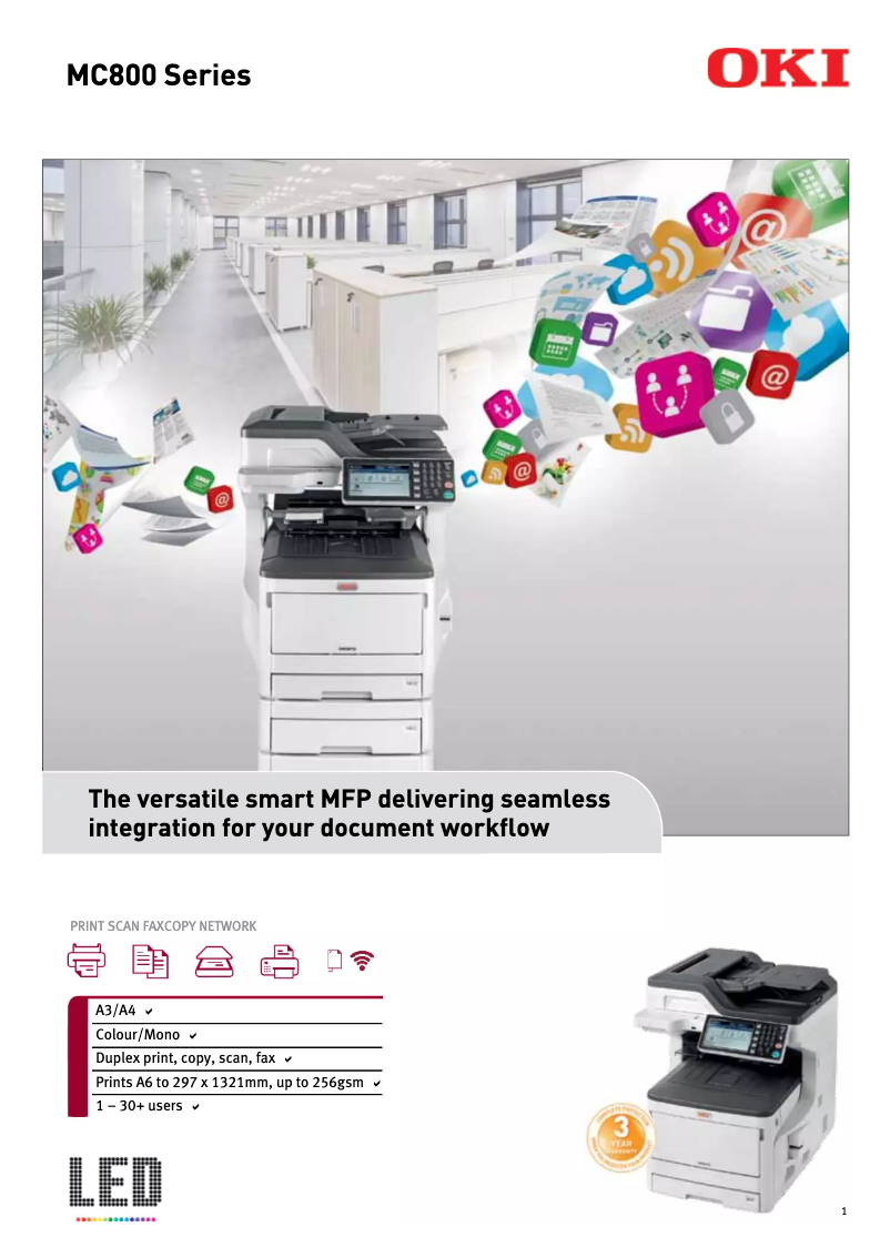 Page n°1 - Manuel utilisateur OKI MC873dn