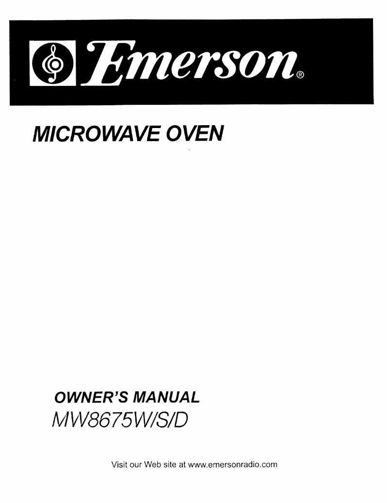 Page n°1 - Manuel utilisateur Emerson MW8675W