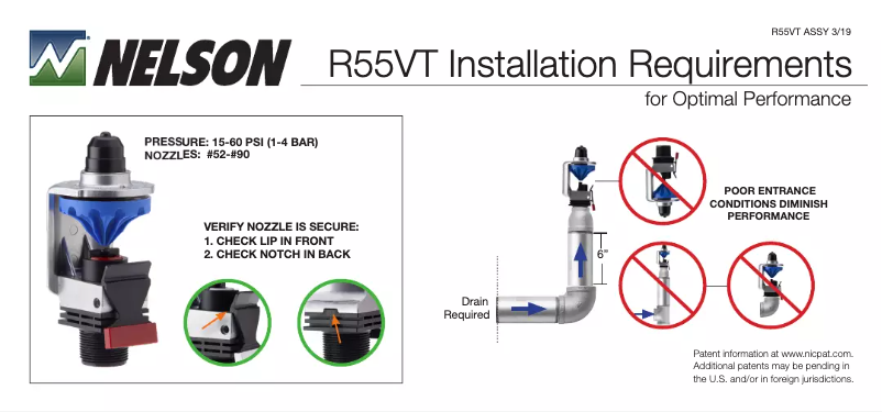 Page 1 de la notice Guide d'installation Nelson R55VT