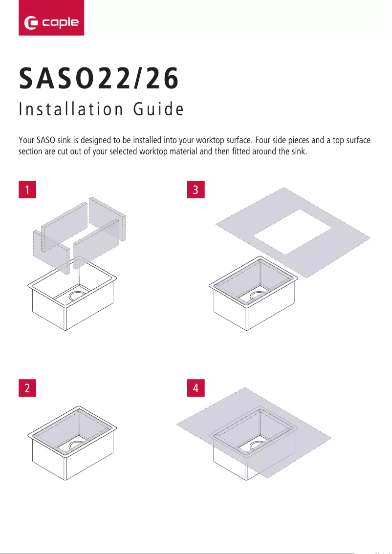 Page 1 de la notice Guide d'installation Caple SASO22/26