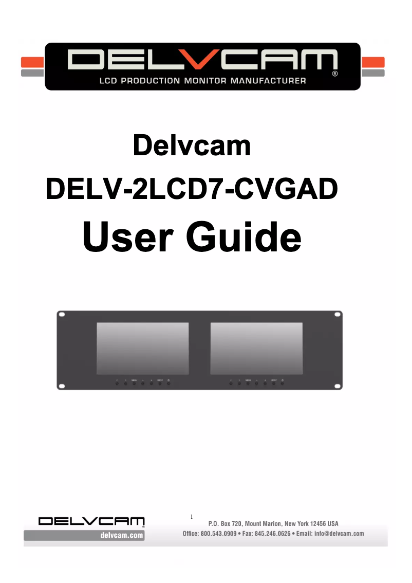 Page n°1 - Manuel utilisateur Delvcam DELV-2LCD7