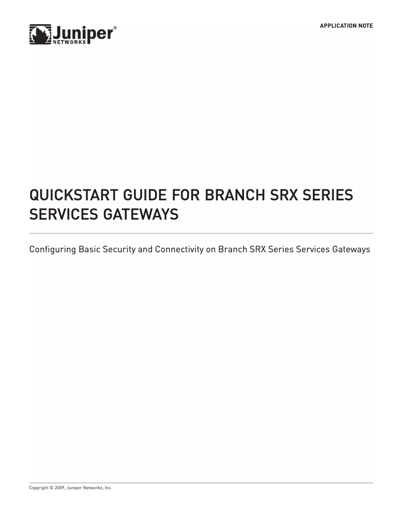 Page 1 de la notice Manuel utilisateur Juniper SRX100