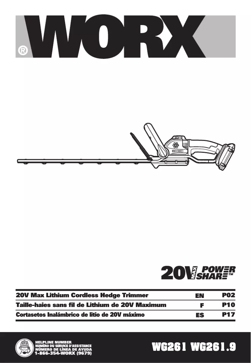 Page n°1 - Manuel utilisateur Worx WG261