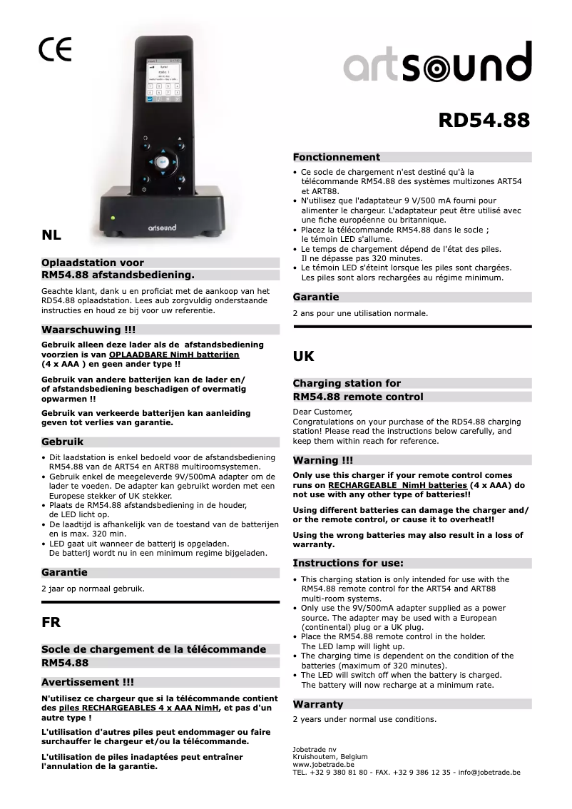 Página 1 del manual Manual de usuario Artsound RM54.88