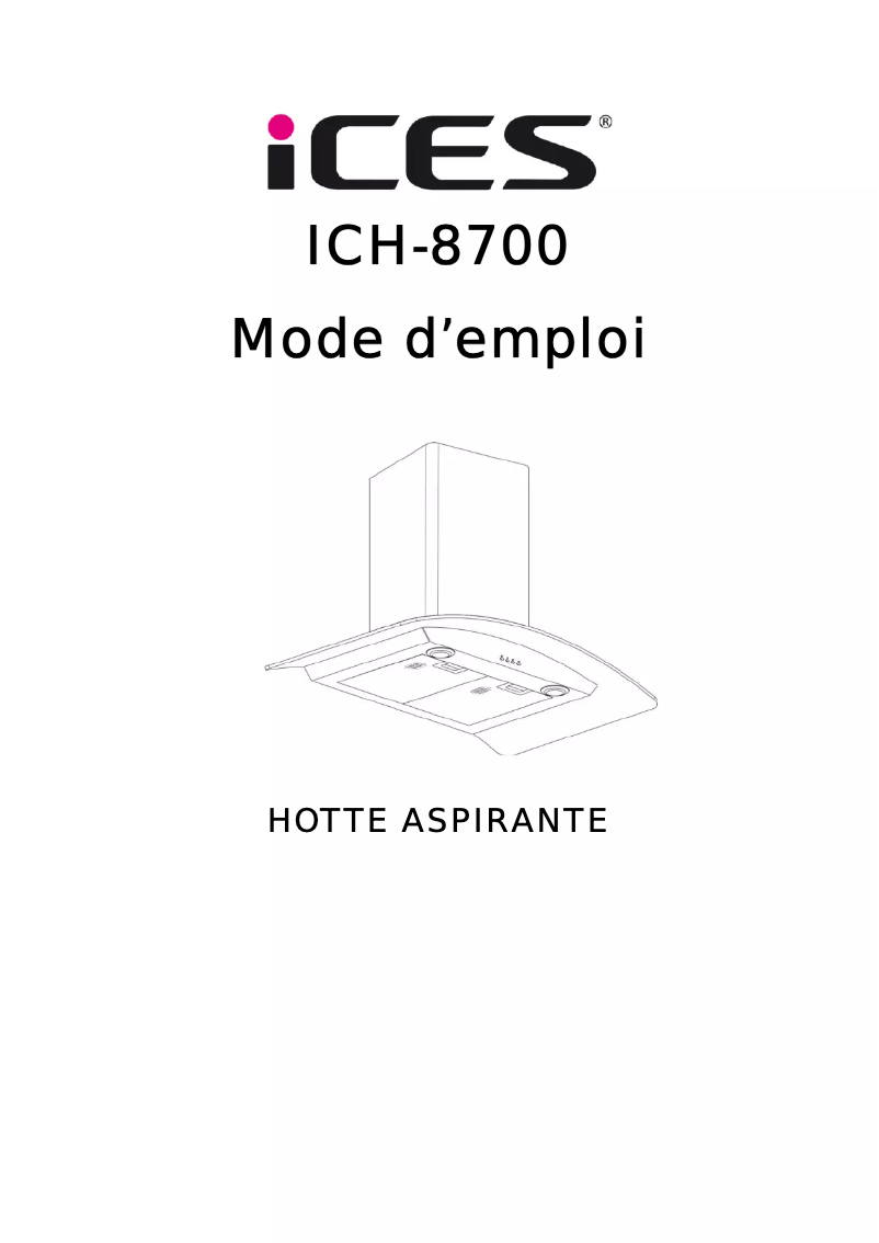 Page 1 of the manual User Manual Ices ICH-8700