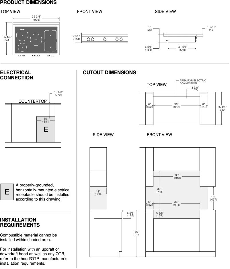 Page 1 de la notice Guide d'installation Bertazzoni PROF365IRTXT