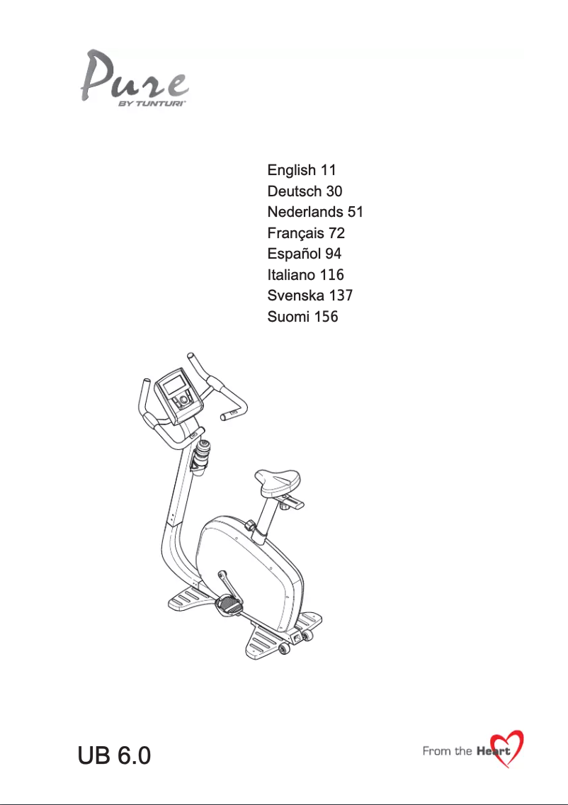 Page n°1 - Manuel utilisateur Tunturi Pure Bike 6.0 UB 6.0