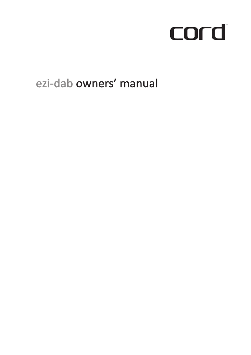 Página 1 del manual Manual de usuario Cord EZI-DAB