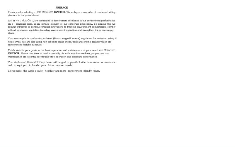 Page 1 de la notice Manuel utilisateur Hero Ignitor (2014)