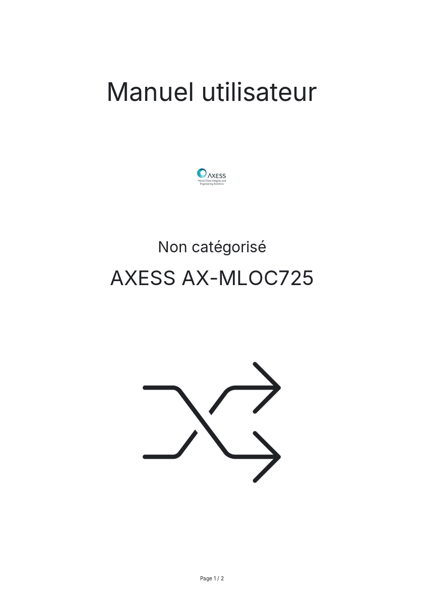 Page n°1 - Manuel utilisateur AXESS AX-MLOC725