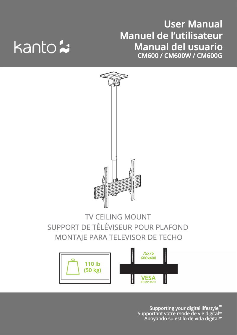 Page 1 de la notice Manuel utilisateur Kanto CM600W