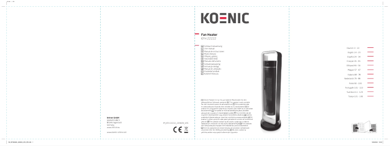 Page n°1 - Manuel utilisateur Koenic KFH 22222