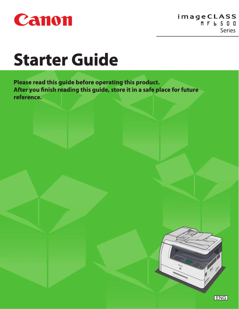 Page n°1 - Guide de démarrage rapide Canon imageCLASS MF6540
