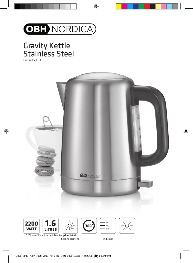 Page 1 de la notice Manuel utilisateur OBH Nordica Gravity 7910