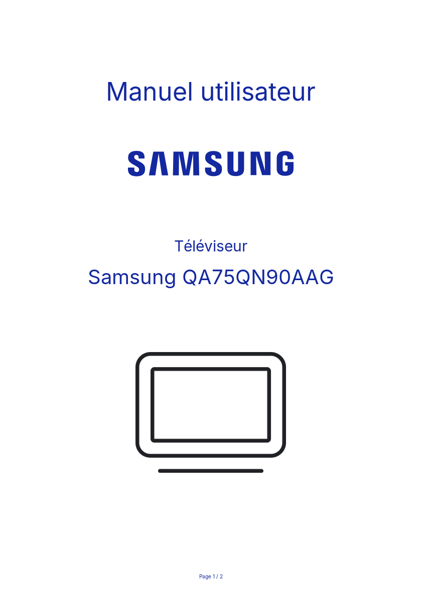 Image de la première page du manuel de l'appareil QA75QN90AAG
