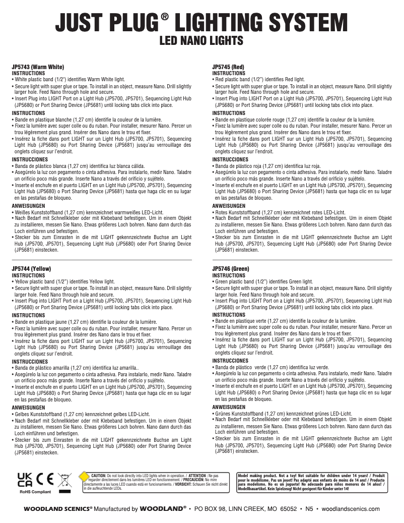 Page n°1 - Manuel utilisateur Woodland Scenics JP5745