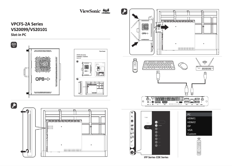 Page n°1 - Guide de démarrage rapide Viewsonic ViewBoard VPCF5-W55-G1-2A