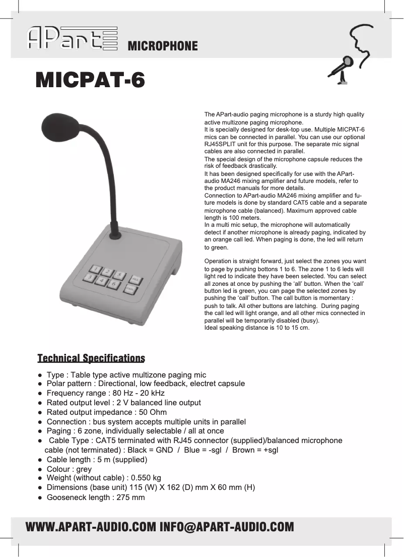 Image de la première page du manuel de l'appareil MICPAT-6