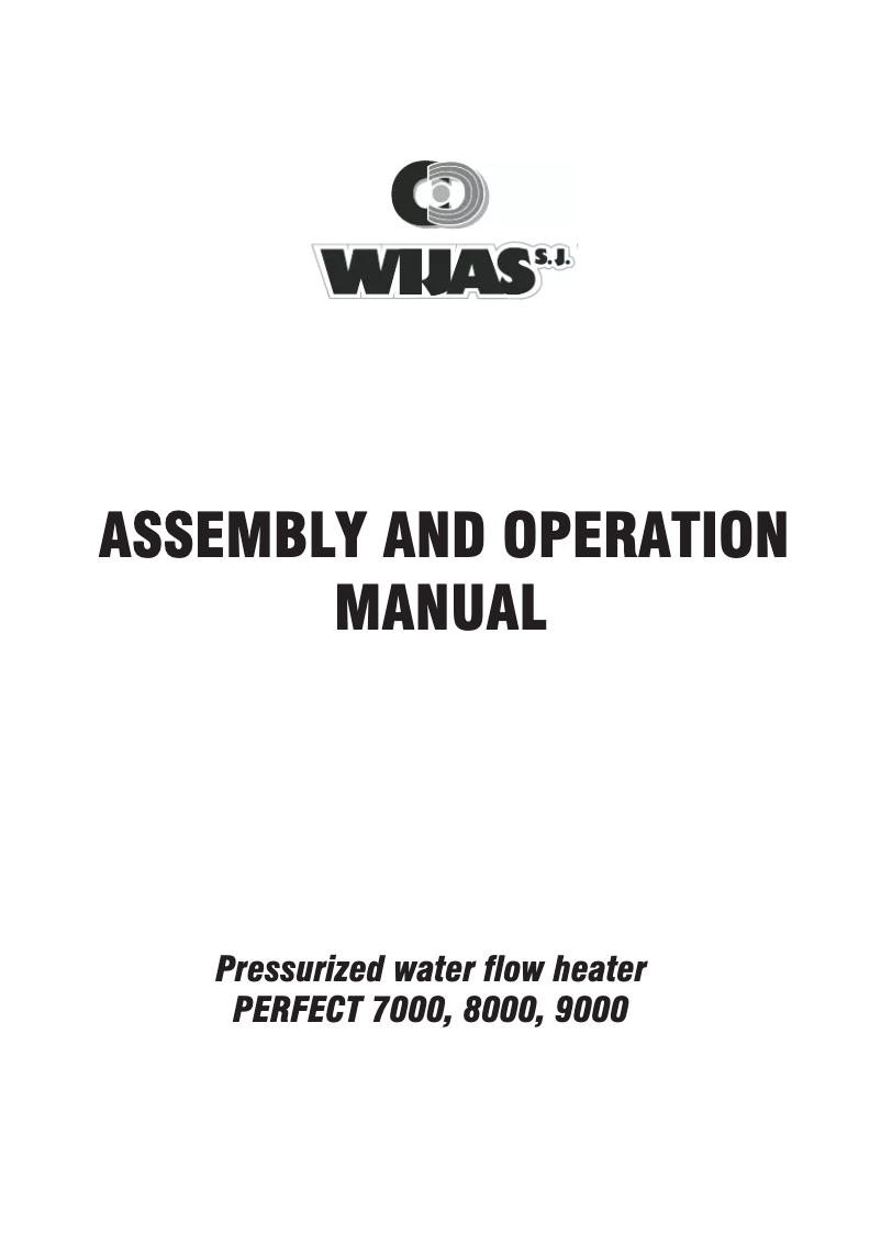 Page 1 de la notice Manuel utilisateur Wijas Perfect 9000