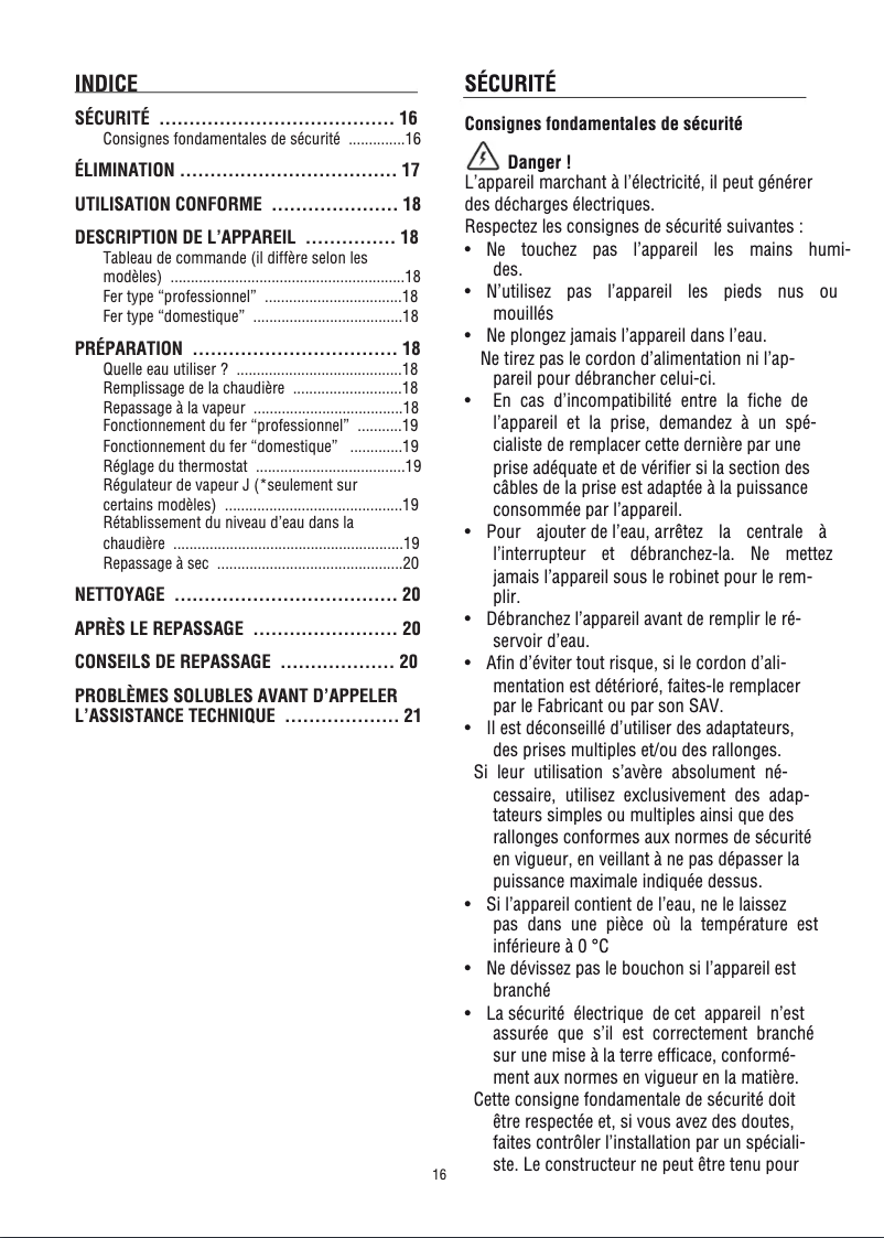 Page 1 de la notice Manuel utilisateur DeLonghi Stirella Pro 1470X
