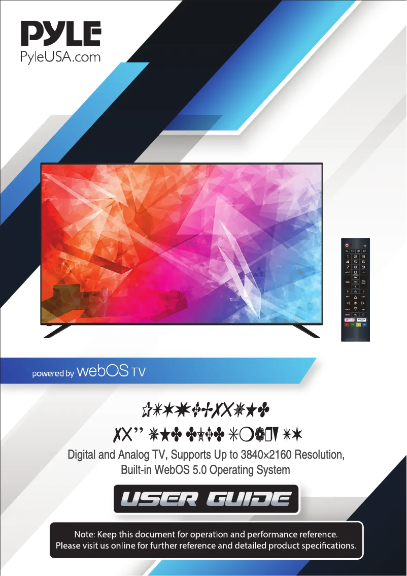 Page n°1 - Manuel utilisateur Pyle PTVWEB75UHD