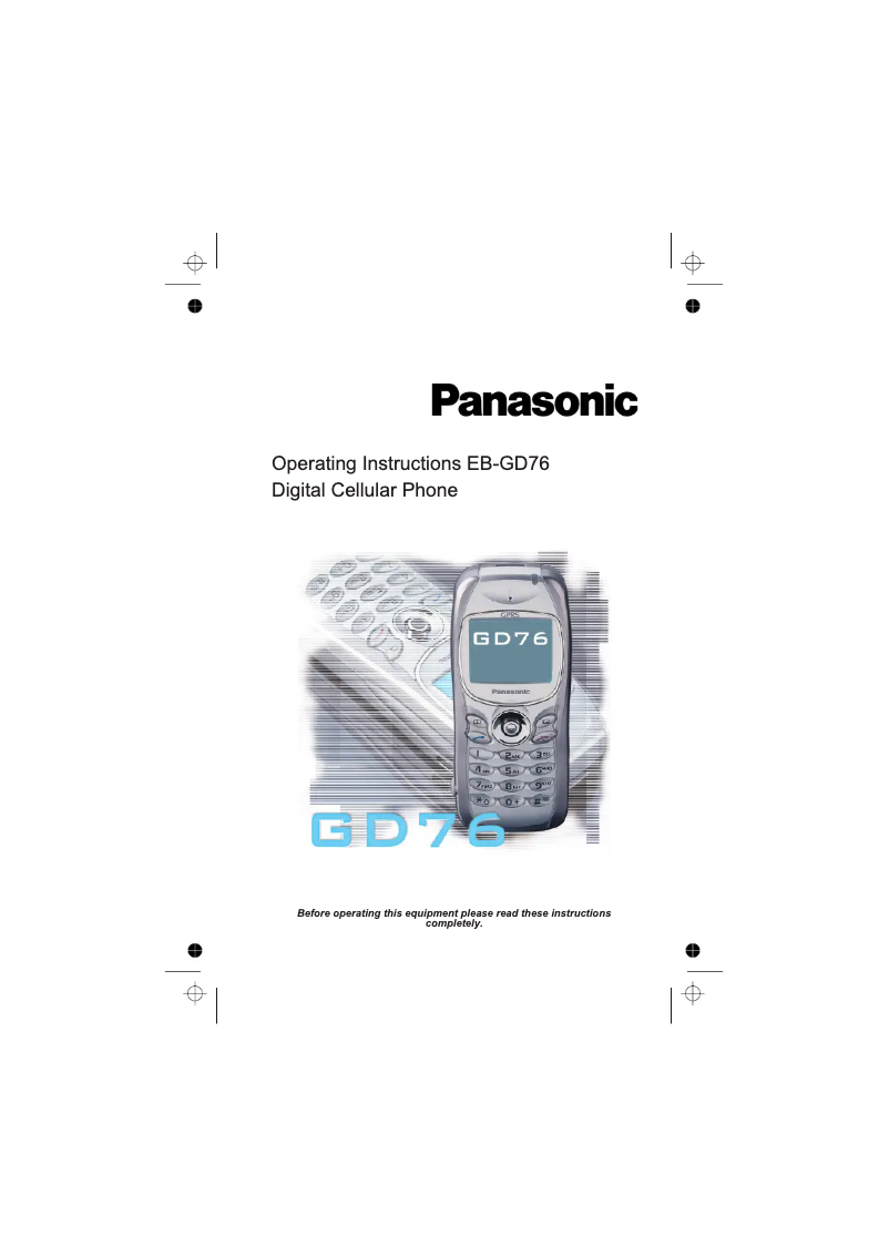 Page 1 de la notice Manuel utilisateur Panasonic EB-GD76