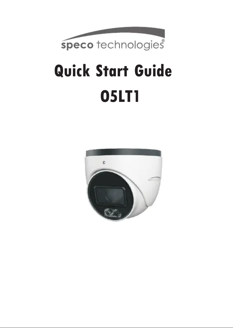Page 1 de la notice Guide de démarrage rapide Speco Technologies O5LT1