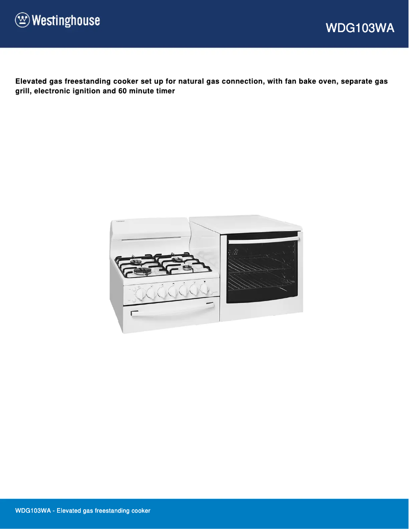 Image de la première page du manuel de l'appareil WDG103WA