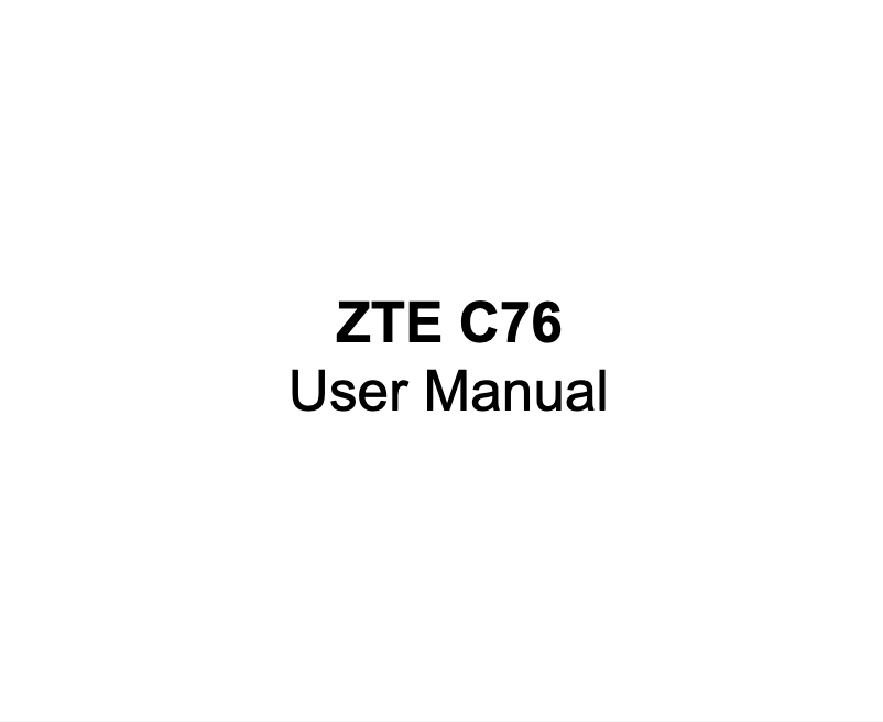 Page 1 de la notice Manuel utilisateur ZTE C-76