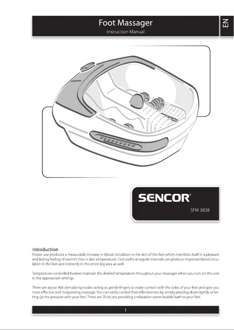 Page 1 de la notice Manuel utilisateur Sencor SFM 3838