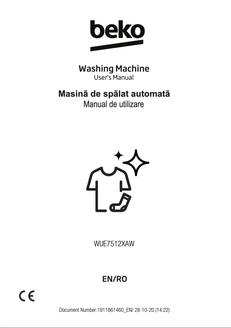 Image de la première page du manuel de l'appareil WUE7512XAW