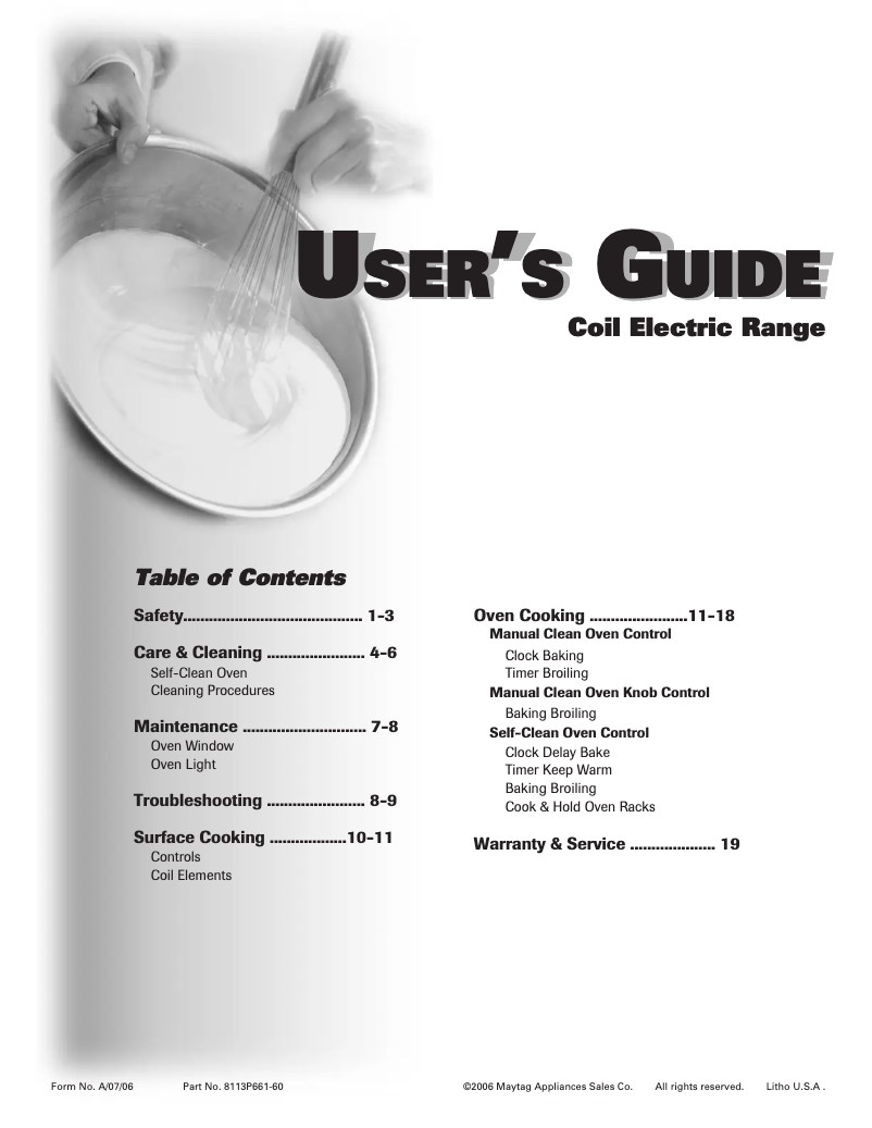 Image de la première page du manuel de l'appareil Magic Chef CER1115AA