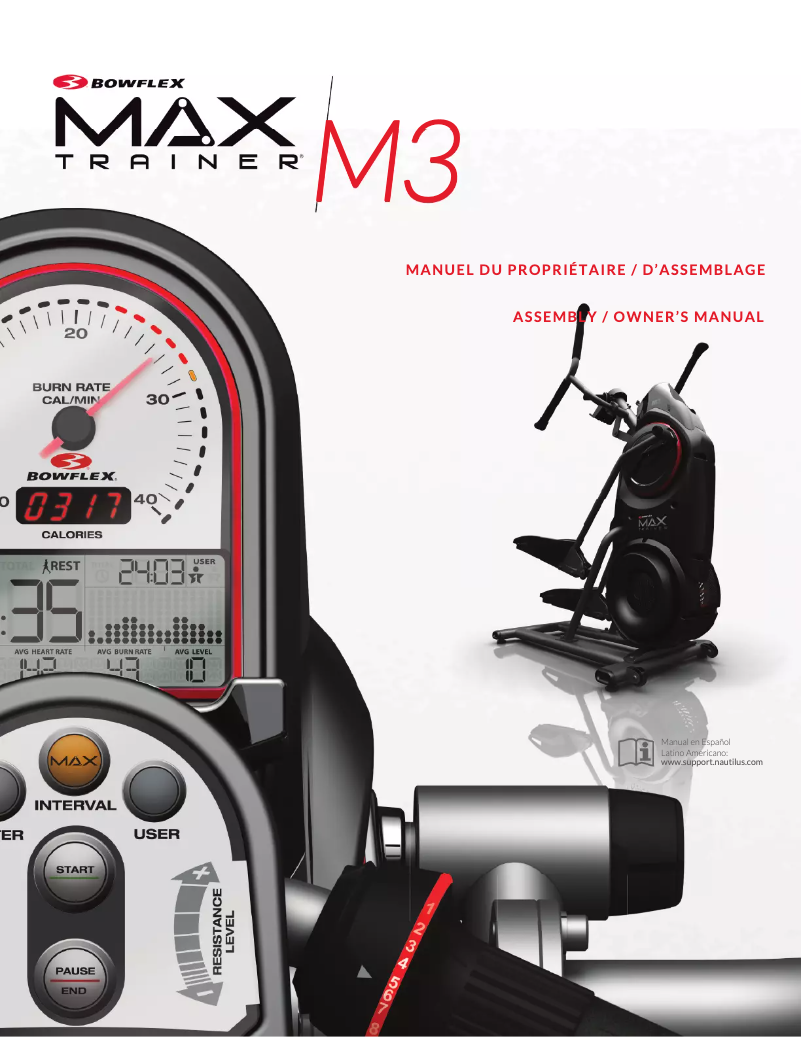 Page 1 de la notice Manuel utilisateur Bowflex Max Trainer M3