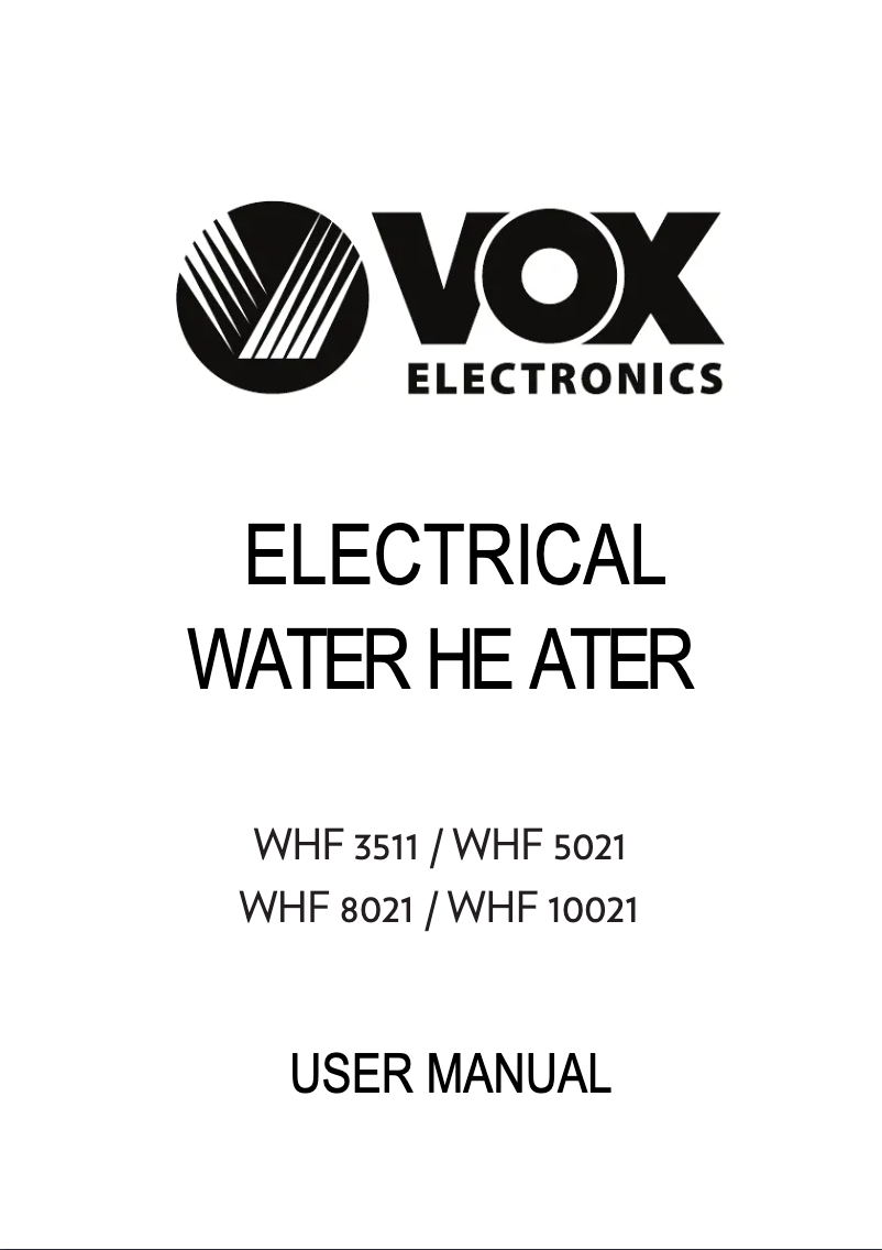 Page 1 de la notice Manuel utilisateur VOX WHF3511