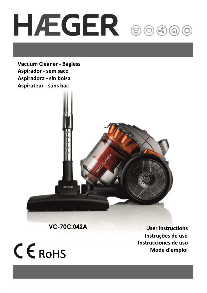 Page n°1 - Manuel utilisateur Haeger Max Cyclon VC-70C.042A