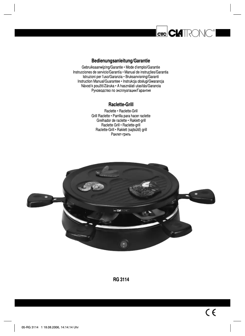 Page n°1 - Manuel utilisateur Clatronic RG 3114