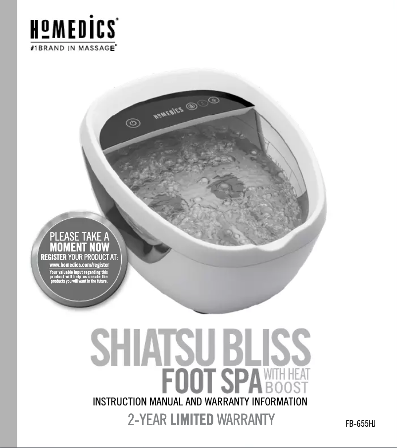 Page n°1 - Informations de garantie Homedics FB-655HJ